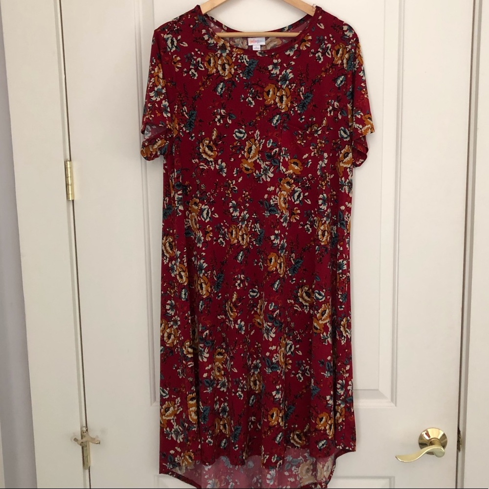 LuLaRoe Carly Warm Floral Pattern